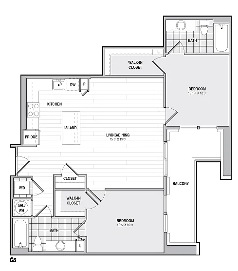 Floor plan 2Bed/2Bath-C5
