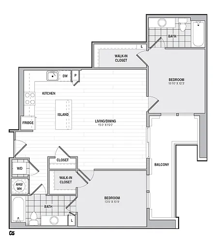 Floor plan 2Bed/2Bath-C5