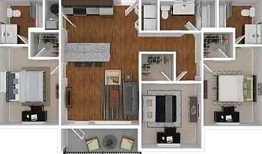 The Nest at 4955 3x3 Floor Plan The Nest at 4955 3x3 Floor Plan