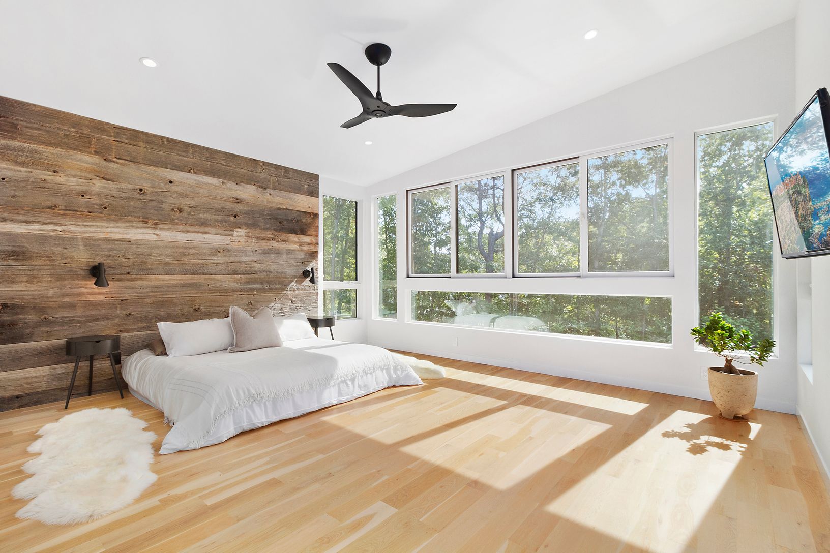 Primary upstairs with double walk in closets and en suite bath