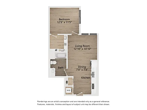 Floor plan 1 BR TYPE D