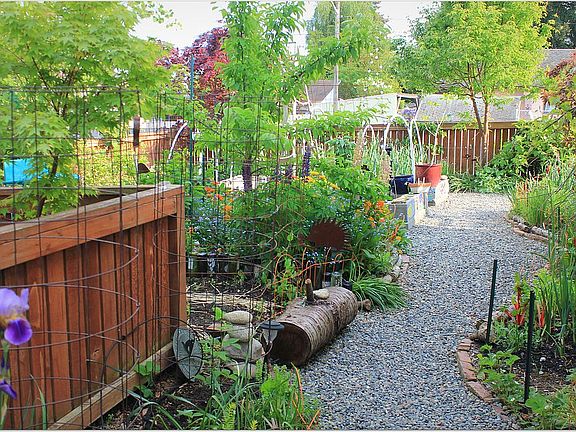 path, garden, fence