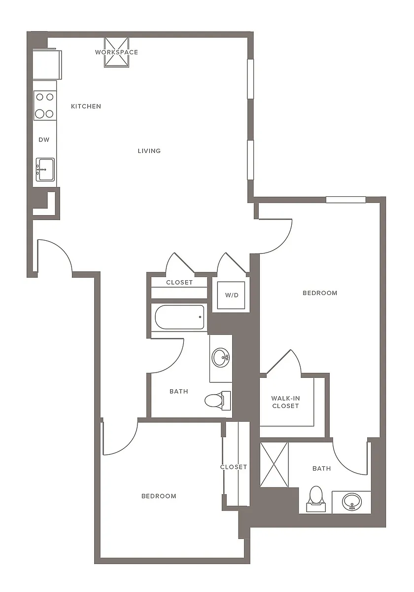 Floor plan B08 - Two Bedroom