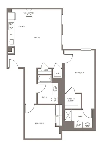 Floor plan B08 - Two Bedroom