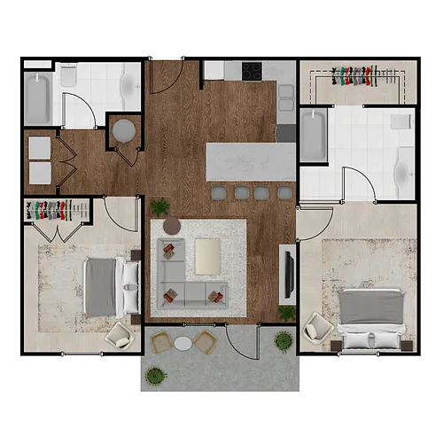 Floor plan Two Bedroom - Standard