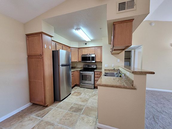 Kitchen with stainless steel appliances