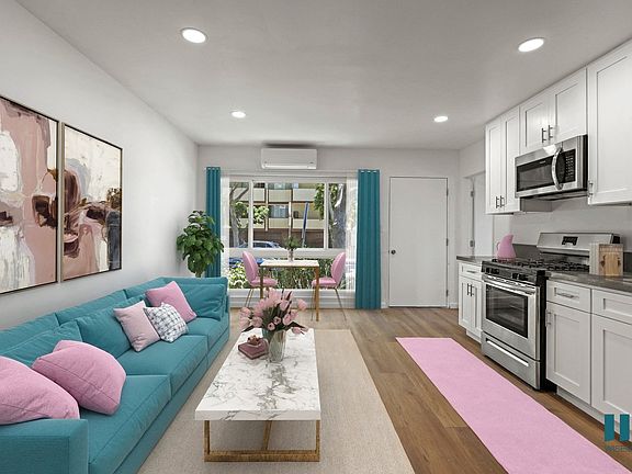 Open-Concept Kitchen, Dining, and Living Room Space