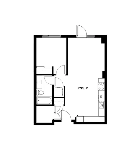 Floor plan 1 Bed 1 Bed 1 Bath
