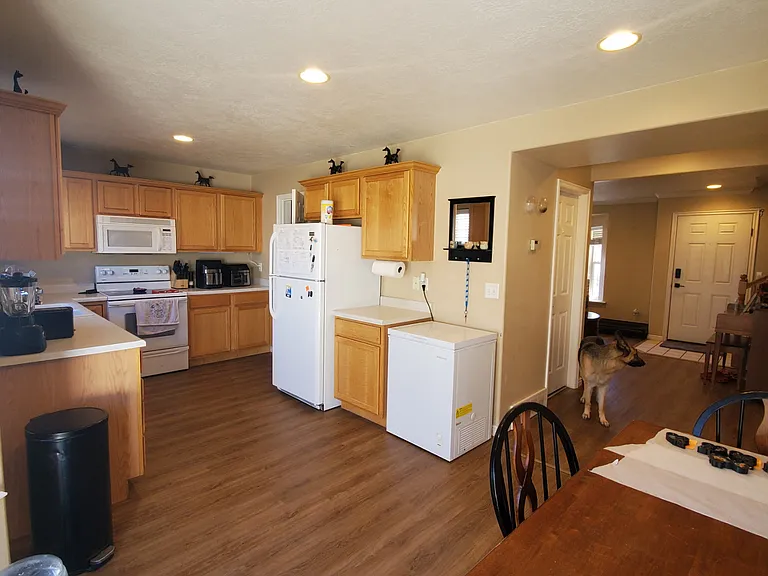 Dining room and Kitchen that receives ample direct sunlight during the day