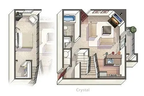 Floor plan e1x1-R-Crystal Loft