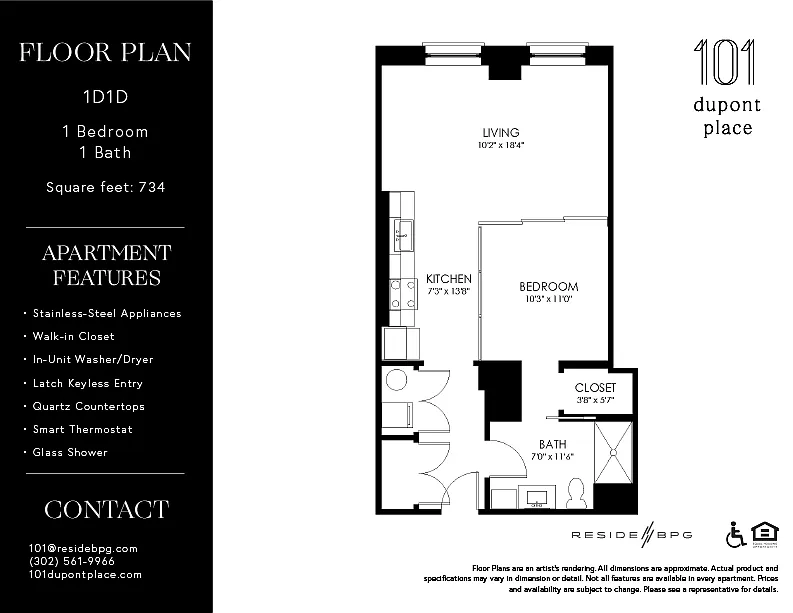 Floor plan 1D1-D