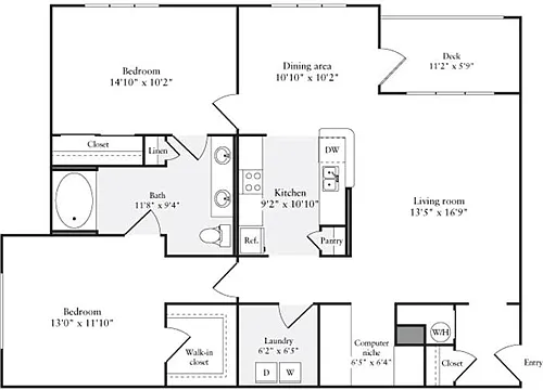 Floor plan 2 Bedrooms C