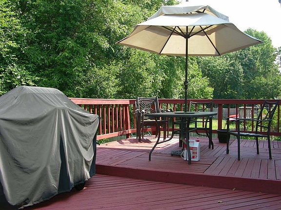 Back deck faces woods