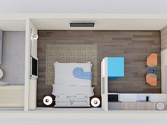 Luxury Studio Apartment 3D Floorplan