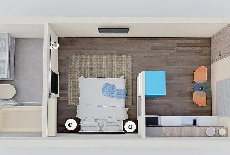 Luxury Studio Apartment 3D Floorplan