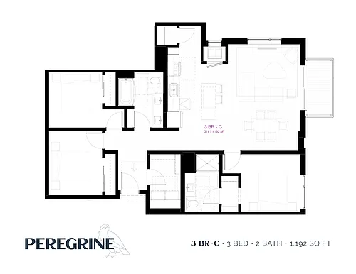 Floor plan 3 Bedroom C