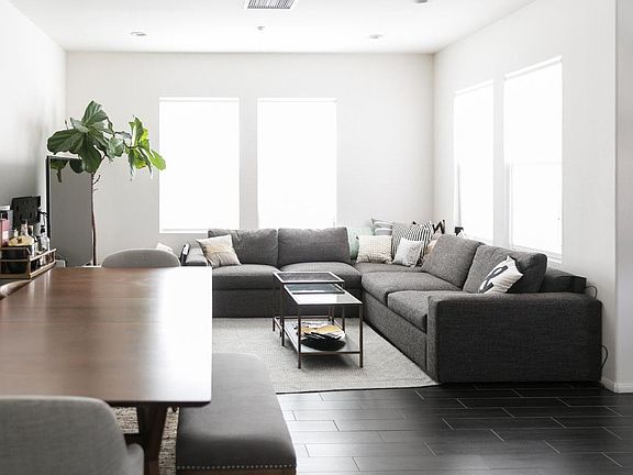 Wide open living/dining space