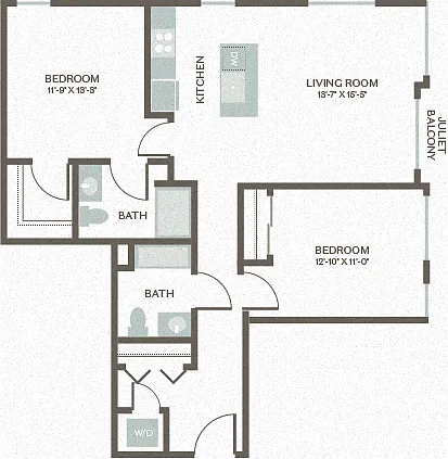 Floor plan Two Bed Two Bath 7