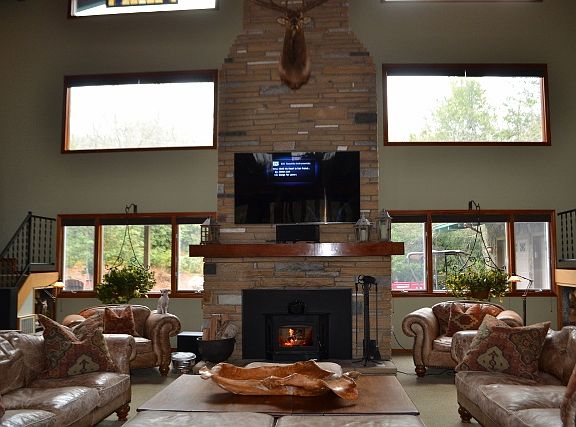Soaring Stone Fireplace