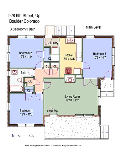 Floor plan 3 Bed 1 Bath