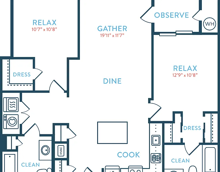 1111 Waypointe B17 Floorplan Diagram