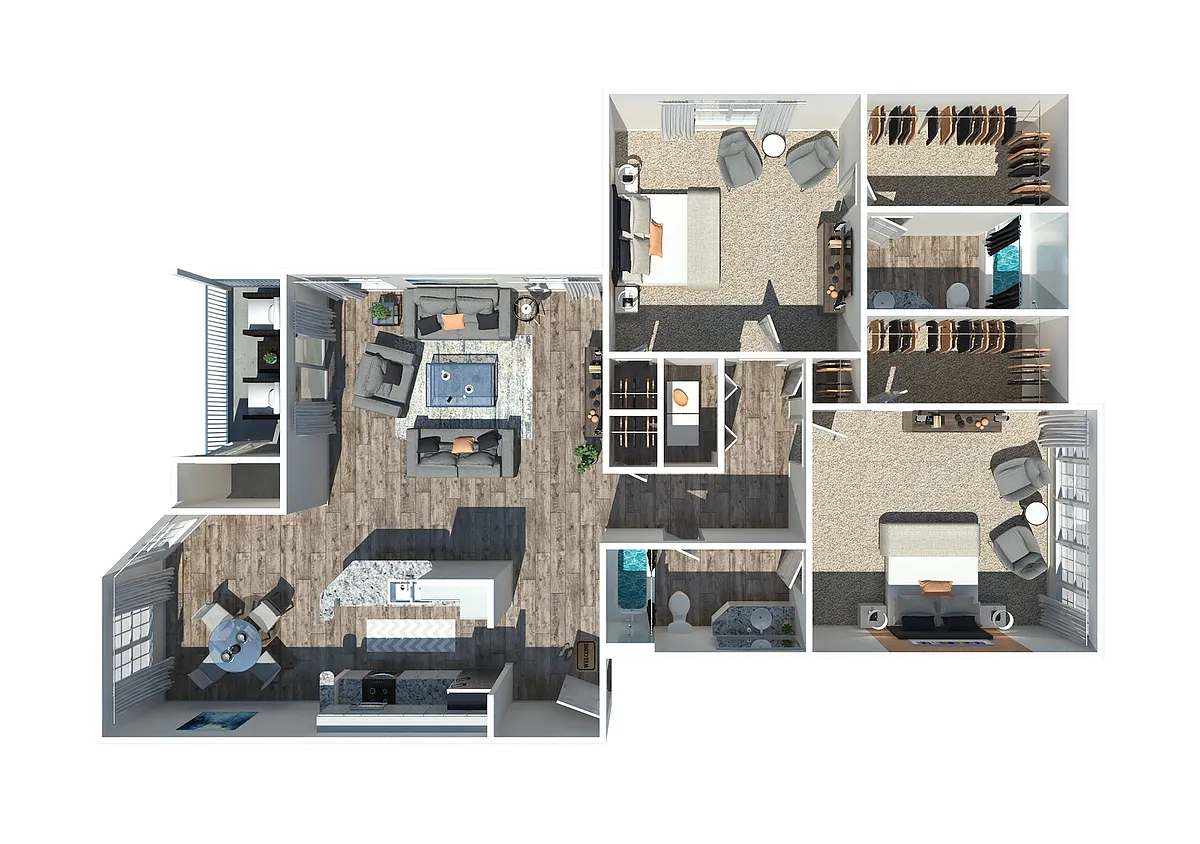 Floor plan 2 Bedroom 2 Bath