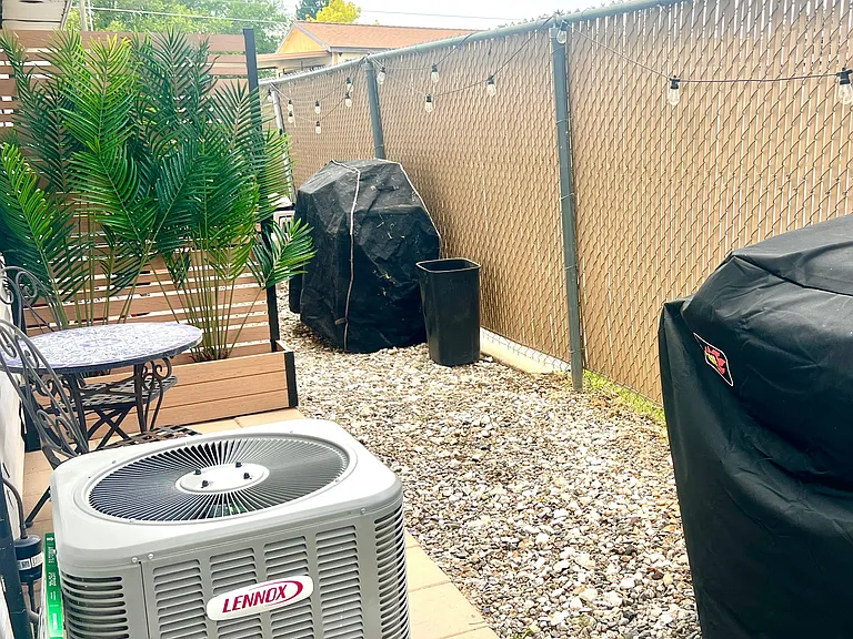 Each resident has their own grill and private patio
