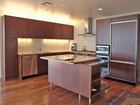 kitchen and island