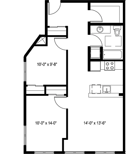 Floor plan 2 Bedroom A