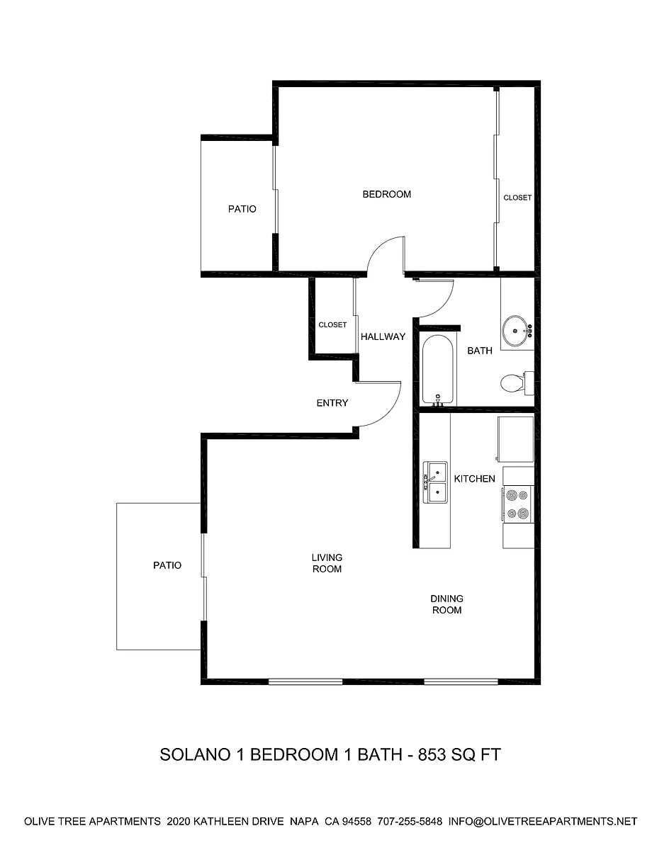 Floor plan Solano 1 BR