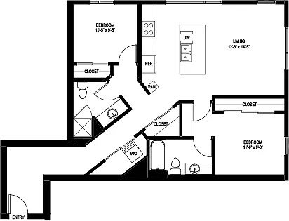 Floor plan Two Bedroom B2