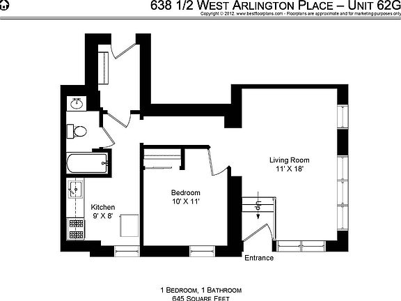 2nd image of 634 W Arlington Pl #G2