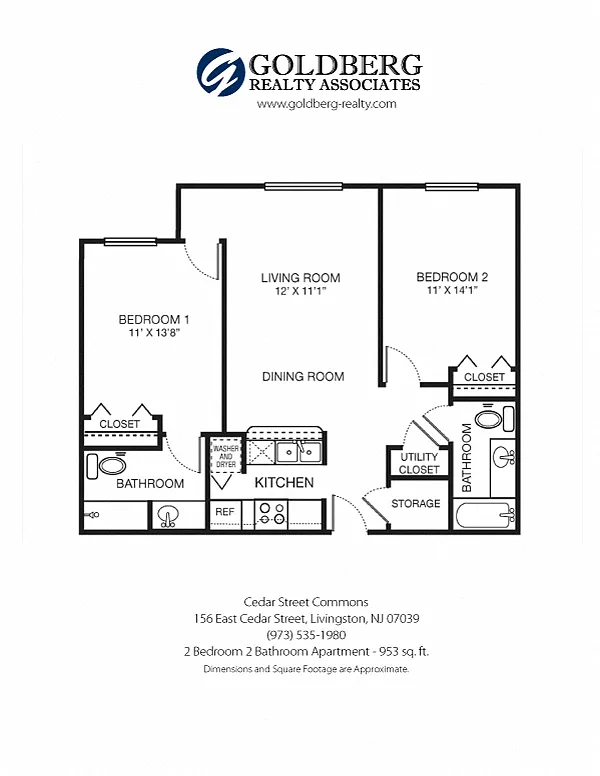 Floor plan Two Bedroom Two Bath