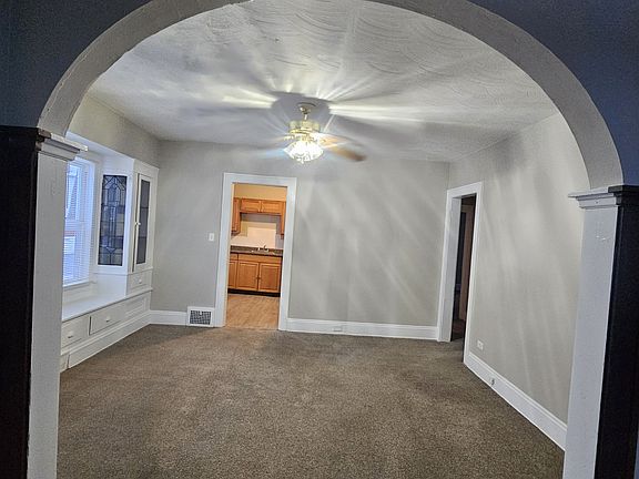 view from living room to dining room