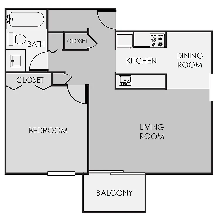 Floor plan One Bedroom One Bathroom