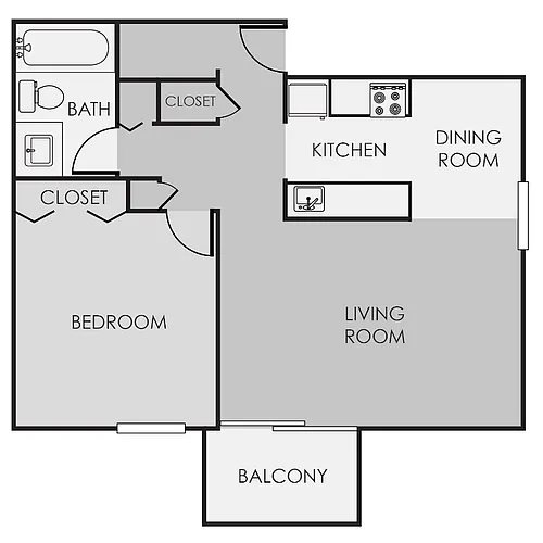 Floor plan One Bedroom One Bathroom