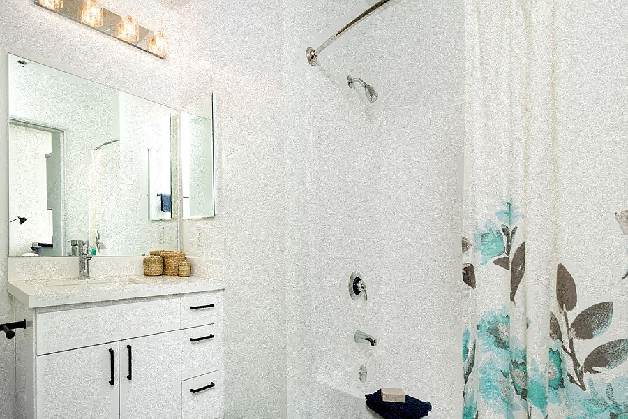 Light and bright upgraded bathroom