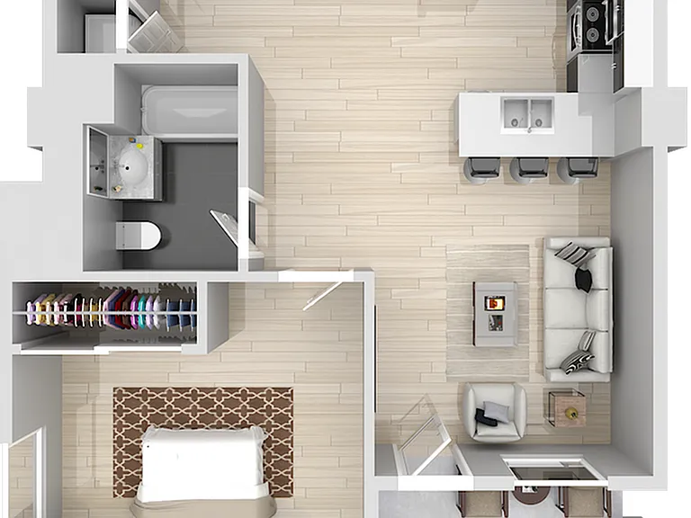 1 BED 1 BATH 1 BED 1 BATH