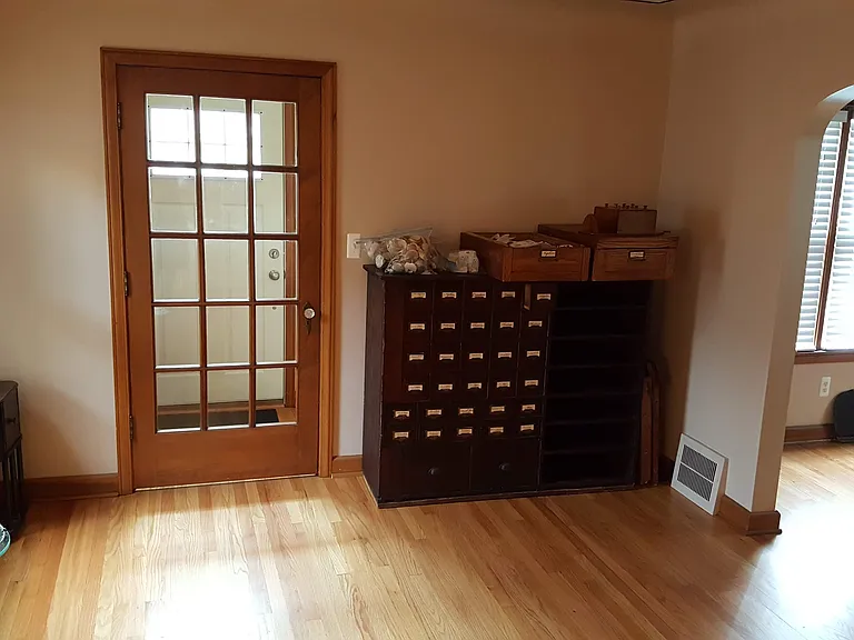 Living room looking at front door.