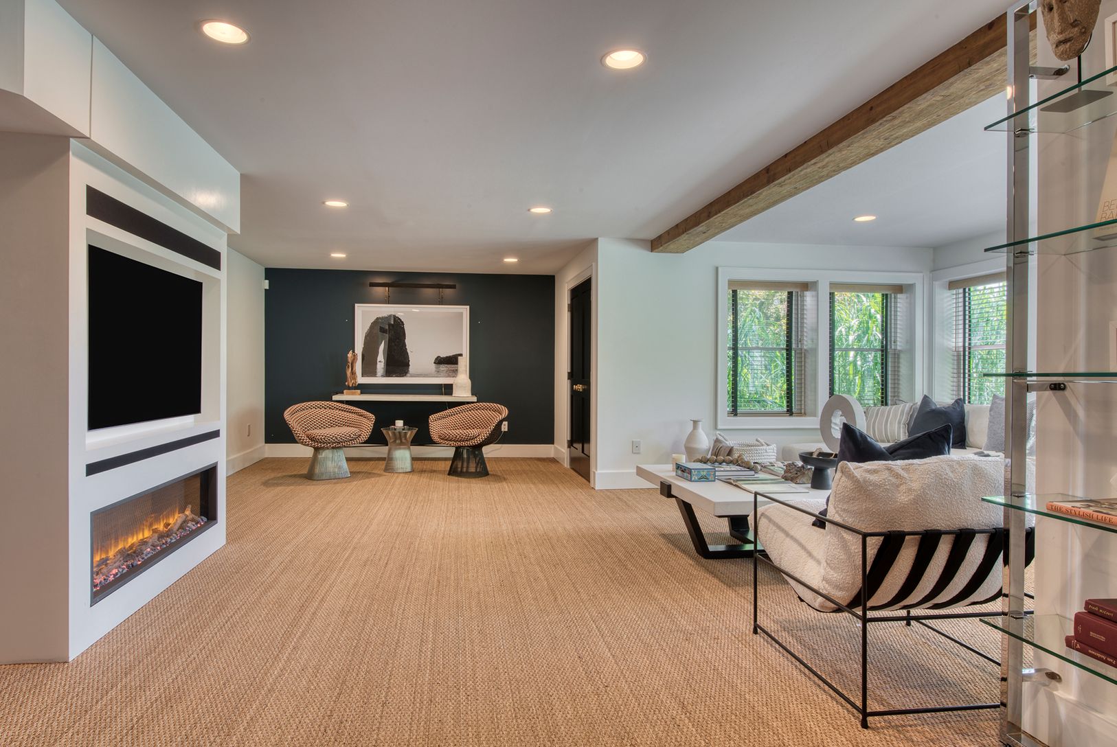  Lower Level Seating and Fireplace 