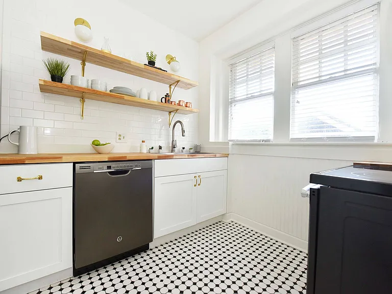 Vintage Tile with Custom Shelving