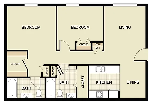 Floor plan 2 Bedroom 60