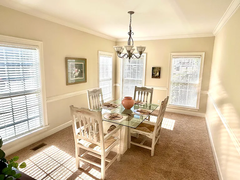 extra-large dining room that can double as a work space.