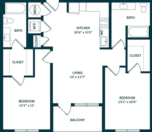 2 Bedroom 2 Bedroom