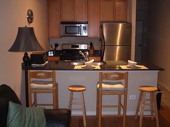 kitchen with granite and stainless steel