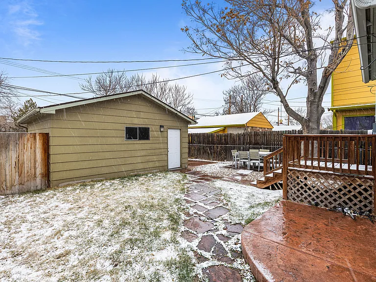 Fenced in backyard