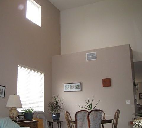 Vaulted ceiling greets you