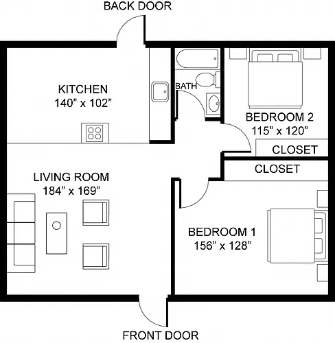 Floor plan 2 BR