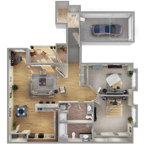 Floor plan Two-Bedroom Townhome B