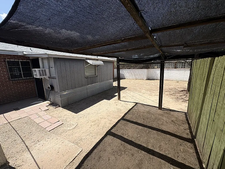 Shaded yard area